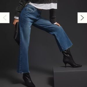 NWT Paige Leenah High-Rise Wide Leg Crop Jeans